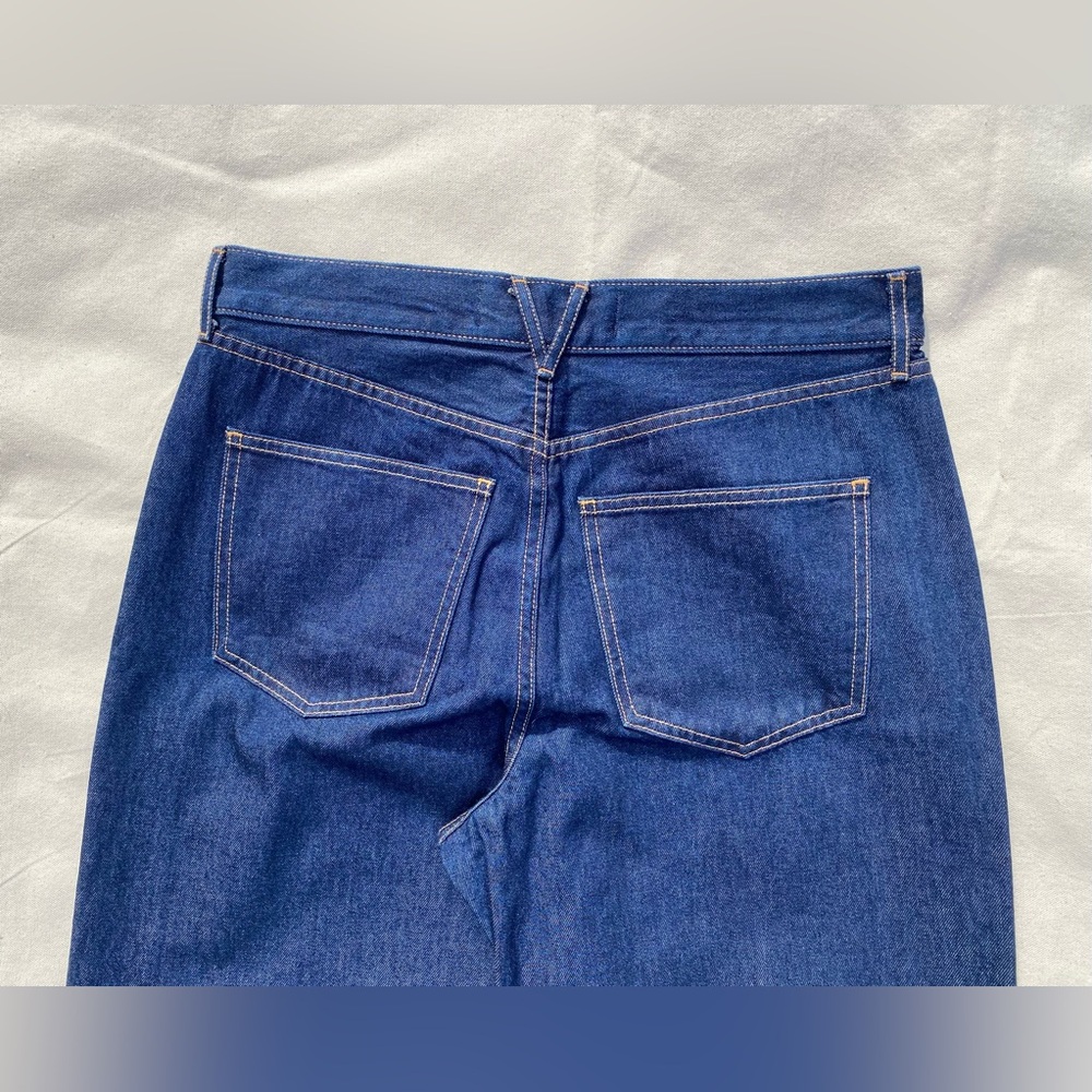Veronica Beard Dark Blue Taylor Relaxed Fit Wide Leg Hi Rise Jeans EUC Casual - Picture 4 of 9